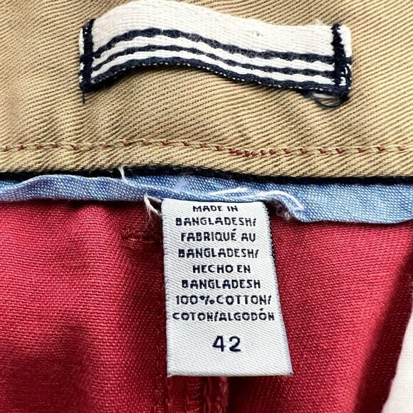 Izod Saltwater Men’s Anchor Print Khaki Shorts Coral/Black Size 42 Waist - Picture 10 of 11